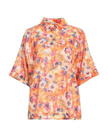 【送料無料】 エムエスジイエム レディース シャツ トップス Floral shirts & blouses Orange