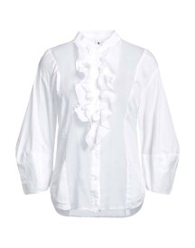 【送料無料】 ヨーロピアンカルチャー レディース シャツ トップス Solid color shirts & blouses White