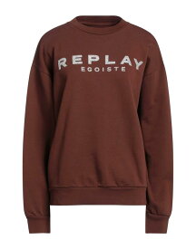 【送料無料】 リプレイ レディース パーカー・スウェット アウター Sweatshirt Brown