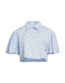 【送料無料】 エムエスジイエム レディース シャツ トップス Floral shirts & blouses Sky blue