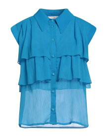 【送料無料】 レリッシュ レディース シャツ トップス Solid color shirts & blouses Azure