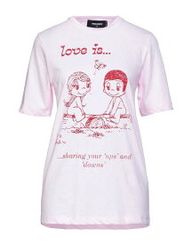 【送料無料】 ディースクエアード レディース Tシャツ トップス T-shirt Pink