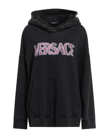 【送料無料】 ヴェルサーチ レディース パーカー・スウェット フーディー アウター Hooded sweatshirt Steel grey