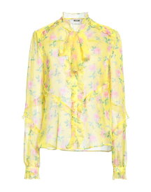 【送料無料】 エムエスジイエム レディース シャツ トップス Floral shirts & blouses Yellow