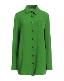 【送料無料】 エトロ レディース シャツ トップス Silk shirts & blouses Green