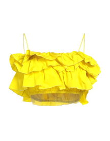 【送料無料】 エムエスジイエム レディース シャツ トップス Crop top Yellow