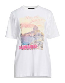 【送料無料】 ディースクエアード レディース Tシャツ トップス T-shirt White