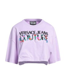 【送料無料】 ヴェルサーチ レディース Tシャツ トップス Crop top Light purple