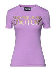 【送料無料】 ヴェルサーチ レディース Tシャツ トップス T-shirt Light purple