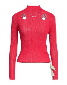 【送料無料】 オフホワイト レディース ニット・セーター アウター Turtleneck Red