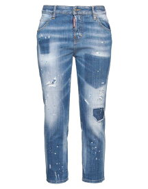 【送料無料】 ディースクエアード レディース デニムパンツ ボトムス Cropped jeans Blue