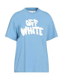 【送料無料】 オフホワイト レディース Tシャツ トップス T-shirt Pastel blue