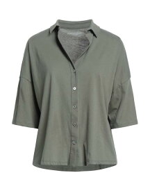 【送料無料】 マジェスティック レディース シャツ トップス Solid color shirts & blouses Military green