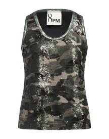 【送料無料】 エイト・ピーエム レディース タンクトップ トップス Tank top Military green