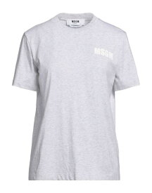 【送料無料】 エムエスジイエム レディース Tシャツ トップス T-shirt Light grey
