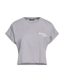 【送料無料】 バルマン レディース Tシャツ トップス T-shirt Grey
