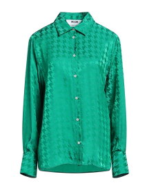 【送料無料】 エムエスジイエム レディース シャツ トップス Patterned shirts & blouses Emerald green