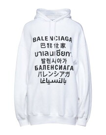 【送料無料】 バレンシアガ レディース パーカー・スウェット フーディー アウター Hooded sweatshirt White