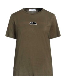 【送料無料】 ジジル レディース Tシャツ トップス Basic T-shirt Military green