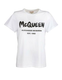 【送料無料】 アレキサンダー・マックイーン レディース Tシャツ トップス T-shirt White