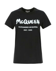 【送料無料】 アレキサンダー・マックイーン レディース Tシャツ トップス T-shirt Black