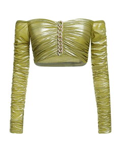 �G���U�x�b�^�t�����L ���f�B�[�X �g�b�v�X �V���c ELISABETTA FRANCHI Light Green �O���[��