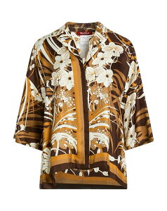 �}�b�N�X�}�[�� ���f�B�[�X �g�b�v�X �V���c MAX MARA STUDIO & Brown �u���E��