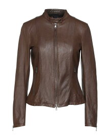 【送料無料】 ギャレットライト レディース ジャケット・ブルゾン アウター Biker jacket Brown