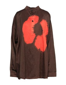 【送料無料】 ジル・サンダー レディース シャツ トップス Patterned shirts & blouses Dark brown