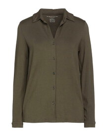 【送料無料】 マジェスティック レディース シャツ トップス Solid color shirts & blouses Military green