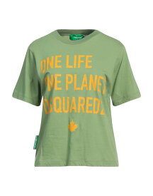 【送料無料】 ディースクエアード レディース Tシャツ トップス T-shirt Military green