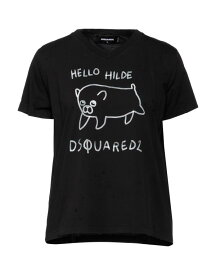 【送料無料】 ディースクエアード レディース Tシャツ トップス T-shirt Black