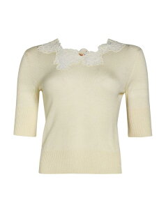 �G���}���m �V�F�����B�[�m ���f�B�[�X �g�b�v�X �V���c �v���I�[�o�[ ERMANNO SCERVINO Ivory �A�C�{���[