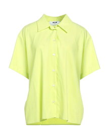 【送料無料】 エムエスジイエム レディース シャツ トップス Solid color shirts & blouses Acid green