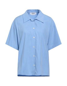 【送料無料】 エムエスジイエム レディース シャツ トップス Solid color shirts & blouses Sky blue