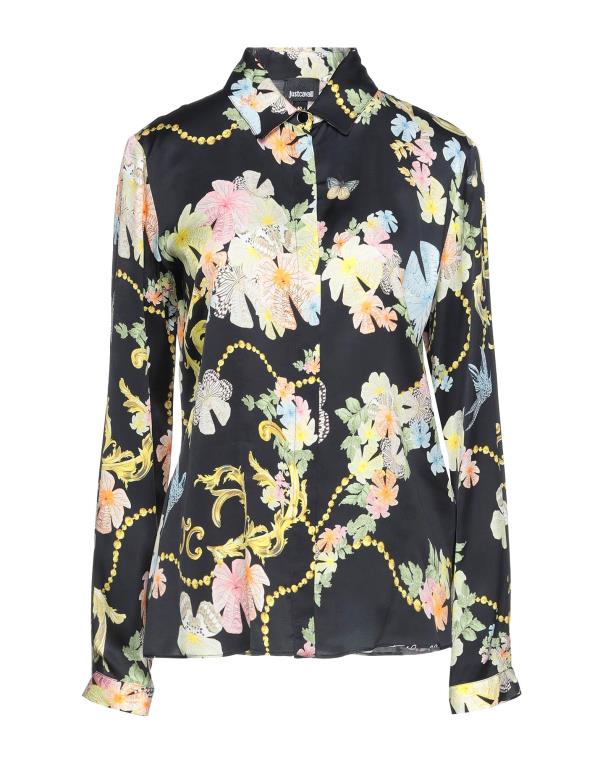 超人気  ジャストカバリ レディース シャツ トップス Floral shirts  blouses Black