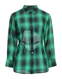 【送料無料】 デパートメントファイブ レディース シャツ トップス Checked shirt Emerald green