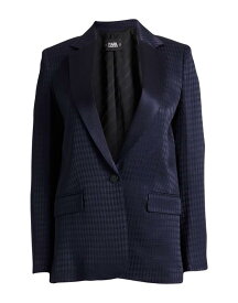 【送料無料】 カール ラガーフェルド レディース ジャケット・ブルゾン ブレザー アウター Blazer Navy blue