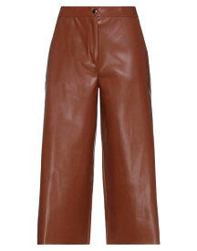 【送料無料】 セミクチュール レディース カジュアルパンツ クロップドパンツ ボトムス Cropped pants & culottes Brown