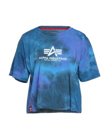 【送料無料】 アルファインダストリーズ レディース Tシャツ トップス T-shirt Blue