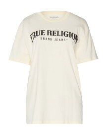 【送料無料】 トゥルーレリジョン レディース Tシャツ トップス T-shirt Cream