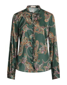 【送料無料】 カミセッタスノーブ レディース シャツ トップス Patterned shirts & blouses Dark green