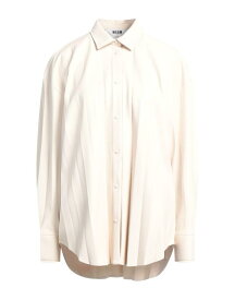 【送料無料】 エムエスジイエム レディース シャツ トップス Solid color shirts & blouses Cream