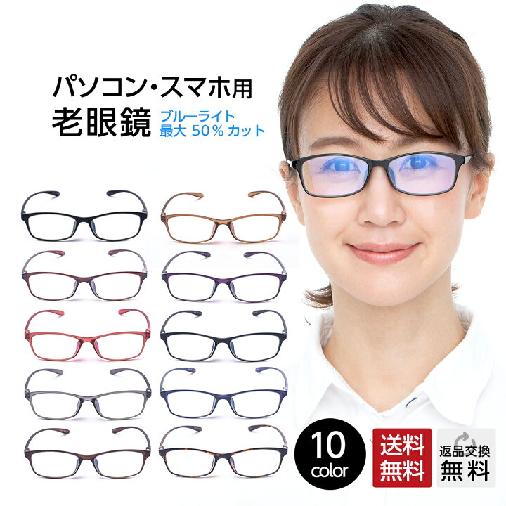 楽天市場 老眼鏡 Pcメガネ ブルーライトカット ブルーライト おしゃれ レディース メンズ 紫外線カット Uvカット シニアグラス リーディンググラス 40代 50代 60代 可愛い 軽量 超軽量 携帯 コンパクト 鯖江企画 女性 男性 メガネ 眼鏡 プレゼント プチギフト 送料無料