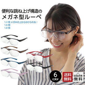 MIDIルーペ ルーペ メガネ 携帯 おしゃれ 拡大鏡 拡大 メガネ 老眼 老眼鏡 1.3倍 1.6倍 1.8倍 おすすめ 跳ね上げ メガネ型ルーペ 眼鏡型ルーペ 大きく見えるメガネ レディース 女性 メンズ 男性 6カラー