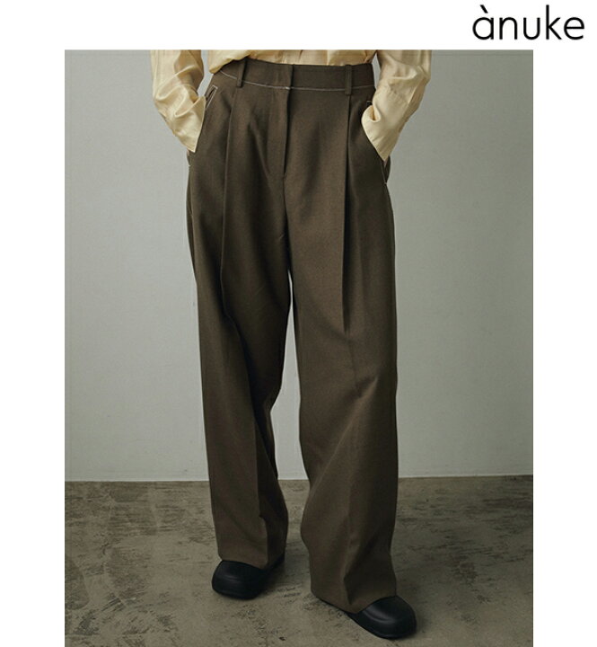 楽天市場】【SOLD OUT】anuke アンヌーク Heather Tuck Pants 62420703  