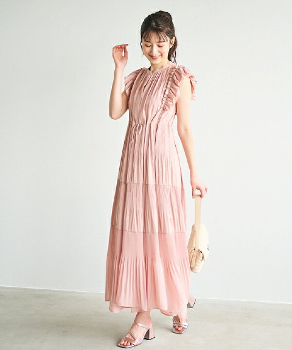COCO DEAL プリーツティアードフリルワンピース 