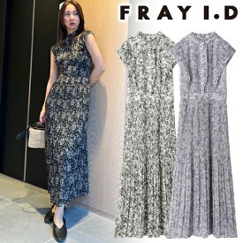 【期間限定10%OFF】【即日発送】FRAY I.D フレイアイディー プリーツデザインシフォンプリントワンピース FWFO241139 24SS 2024春夏 新作 キャンセル返品不可 あす楽