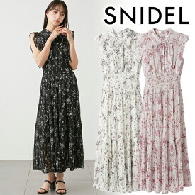 【期間限定10%OFF+エントリーでP2倍】【土日祝も即日発送】SNIDEL スナイデル Sustainableフリルプリントワンピース SWFO241060 24SS 2024春夏 新作 キャンセル返品不可 あす楽