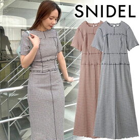 【スーパーSALE12%OFF+WエントリーでP3倍】【即日発送】SNIDEL スナイデル ギンガムメローワンピース SWCO242053 24SS 2024春夏 新作 キャンセル返品不可